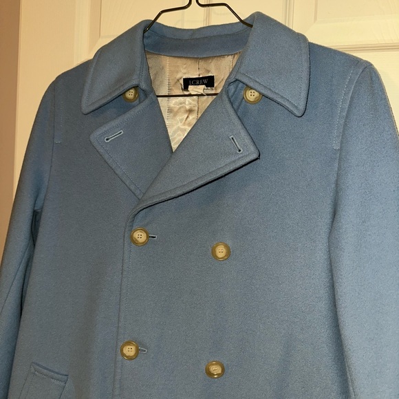 Women’s J. Crew Blue Double-Breasted Coat - Picture 4 of 5